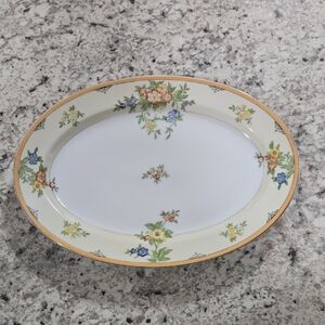 Meito Vintage 1950 Charming Floral Oval Platter